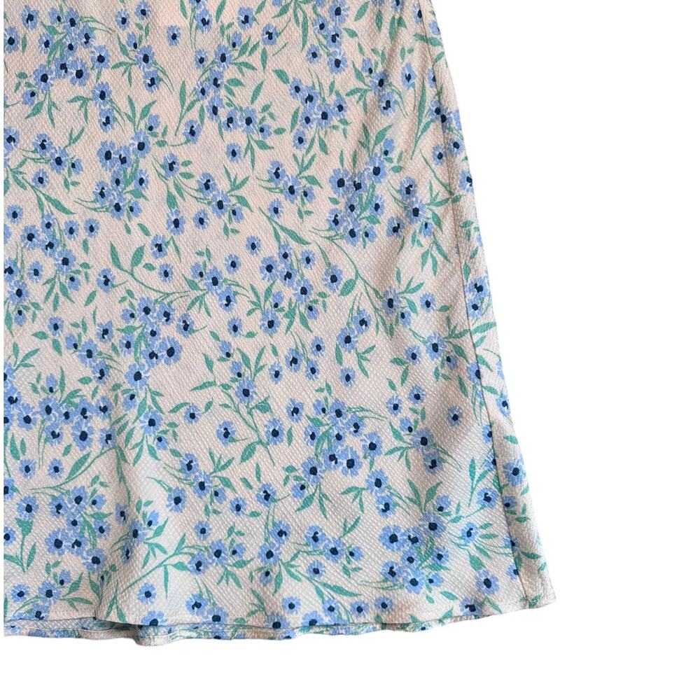 NEW Zara Textured Floral Satin Drape Slip Mini Dress XS - Picture 4 of 5